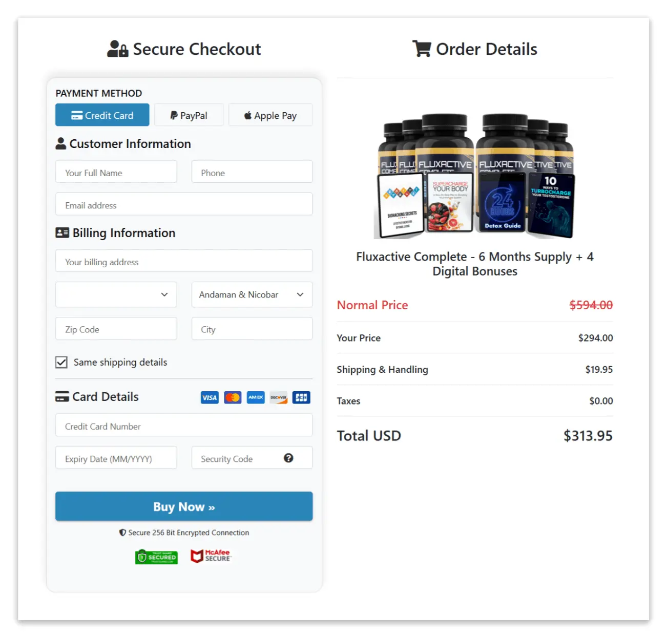 fluxactive-complete-secure-checkout-page